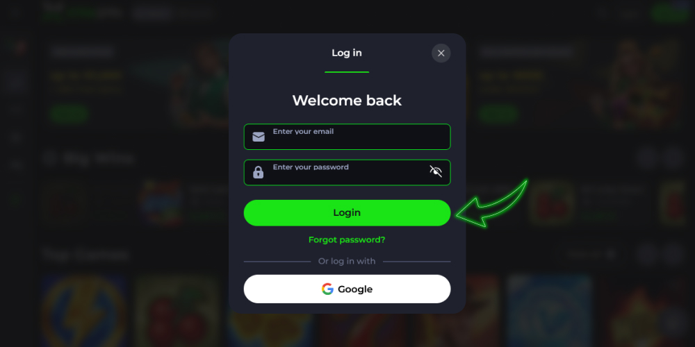 click log in